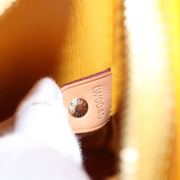 LOUIS VUITTON Monogram Vernis Houston Hand Bag Lime Yellow M91055 - Picture 13 of 13